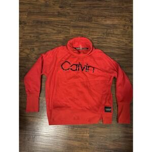 Calvin Klein Women's Red Performance Cowl Neck Sweatshirt Size M